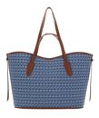 COCCINELLE Never Without Bag Monogra Handbag Blue Denim / Cognac COCCINELLE Never Without Bag Monogra Handbag Blue Denim / Cognac