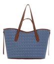 COCCINELLE Never Without Bag Monogra Handbag Blue Denim / Cognac COCCINELLE Never Without Bag Monogra Handbag Blue Denim / Cognac
