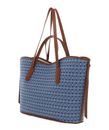 COCCINELLE Never Without Bag Monogra Handbag Blue Denim / Cognac COCCINELLE Never Without Bag Monogra Handbag Blue Denim / Cognac