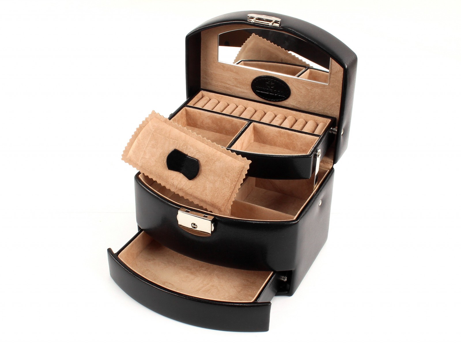 WINDROSE Merino Moda Jewellery Box Automatic Black WINDROSE Merino Moda Jewellery Box Automatic Black