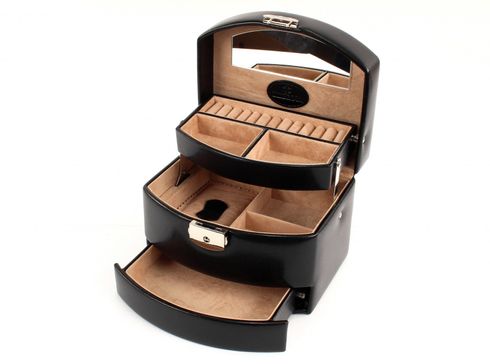 WINDROSE Merino Moda Jewellery Box Automatic Black