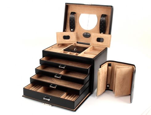 WINDROSE Merino Moda Jewelry Box Black