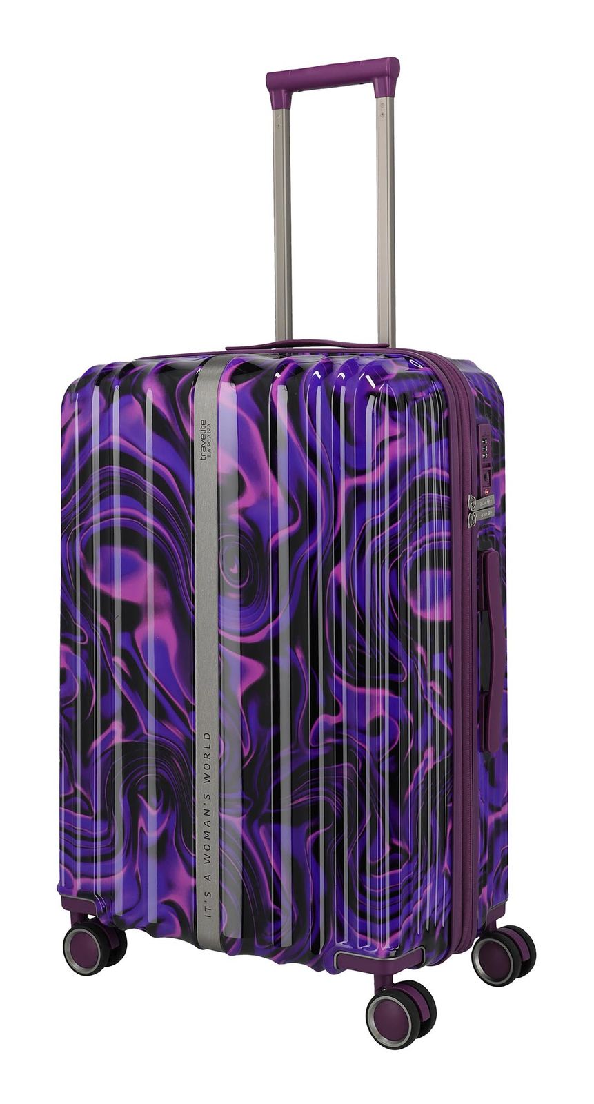 travelite Lascana Edition 4W Trolley M Purple Swirl travelite Lascana Edition 4W Trolley M Purple Swirl