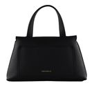 COCCINELLE Nikla Handbag Double Grainy Leather Noir / Cognac