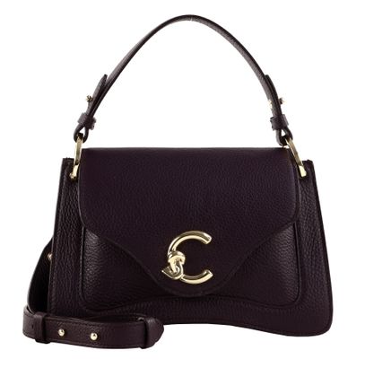COCCINELLE C-Me Grained Leather Handbag Prune