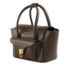 COCCINELLE Double Beat Grained Leather Handbag Brunette COCCINELLE Double Beat Grained Leather Handbag Brunette