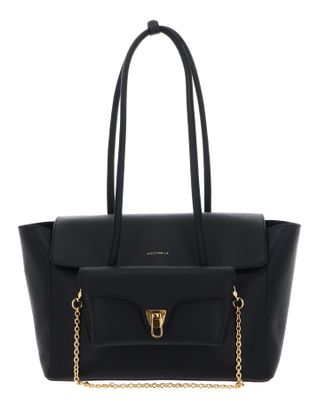 COCCINELLE Double Beat Grained Leather Handbag Noir