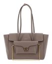 COCCINELLE Double Beat Grained Leather Handbag Warm Taupe