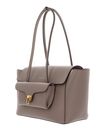 COCCINELLE Double Beat Grained Leather Handbag Warm Taupe