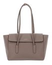 COCCINELLE Double Beat Grained Leather Handbag Warm Taupe