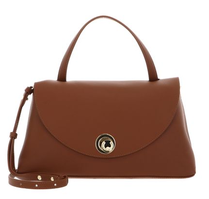 COCCINELLE Nikla Handbag Double Grainy Leather Cognac / Noir