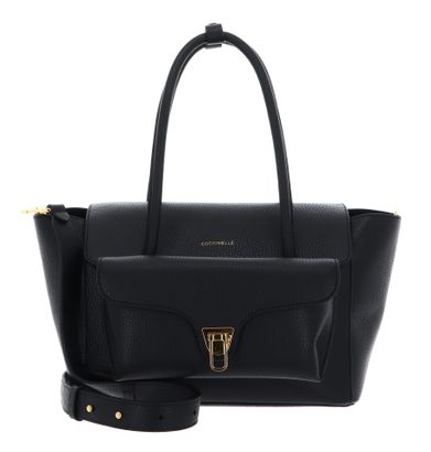 COCCINELLE Double Beat Grained Leather Handbag Noir