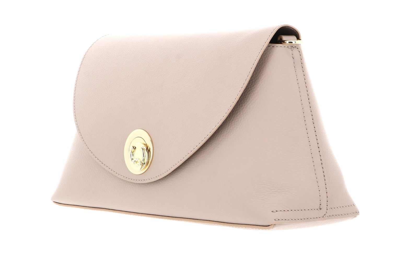 COCCINELLE Nikla Handbag Double Grainy Leather Rosette / Warm Taupe COCCINELLE Nikla Handbag Double Grainy Leather Rosette / Warm Taupe