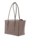 COCCINELLE Double Beat Grained Leather Handbag Warm Taupe