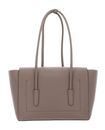COCCINELLE Double Beat Grained Leather Handbag Warm Taupe