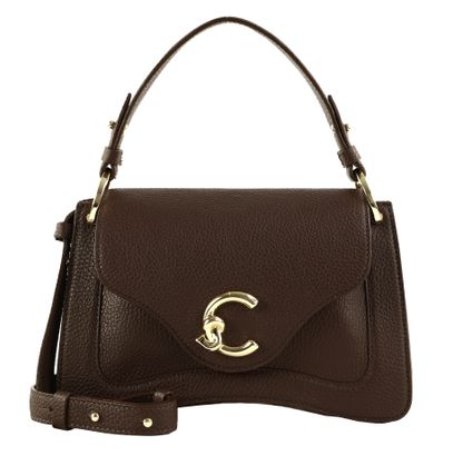 COCCINELLE C-Me Grained Leather Handbag Brunette