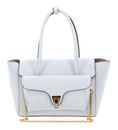 COCCINELLE Double Beat Grained Leather Handbag Snow COCCINELLE Double Beat Grained Leather Handbag Snow