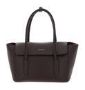 COCCINELLE Double Beat Grained Leather Handbag Brunette COCCINELLE Double Beat Grained Leather Handbag Brunette