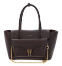 COCCINELLE Double Beat Grained Leather Handbag Brunette COCCINELLE Double Beat Grained Leather Handbag Brunette
