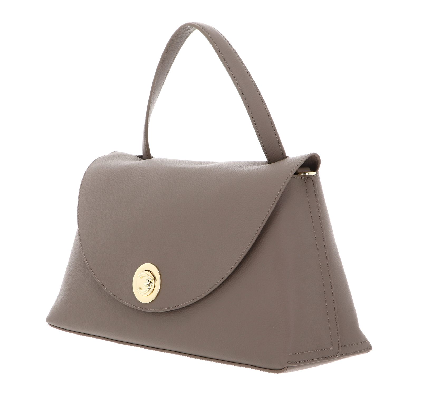 COCCINELLE Nikla Handbag Double Grainy Leather Warm Taupe / Rosette COCCINELLE Nikla Handbag Double Grainy Leather Warm Taupe / Rosette