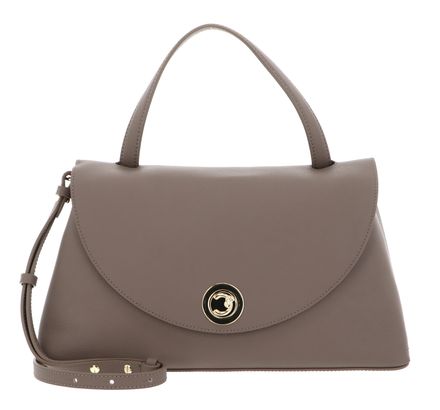 COCCINELLE Nikla Handbag Double Grainy Leather Warm Taupe / Rosette