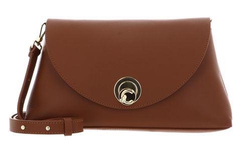 COCCINELLE Nikla Handbag Double Grainy Leather Cognac / Noir