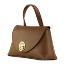 COCCINELLE Nikla Handbag Double Grainy Leather Cognac / Noir COCCINELLE Nikla Handbag Double Grainy Leather Cognac / Noir