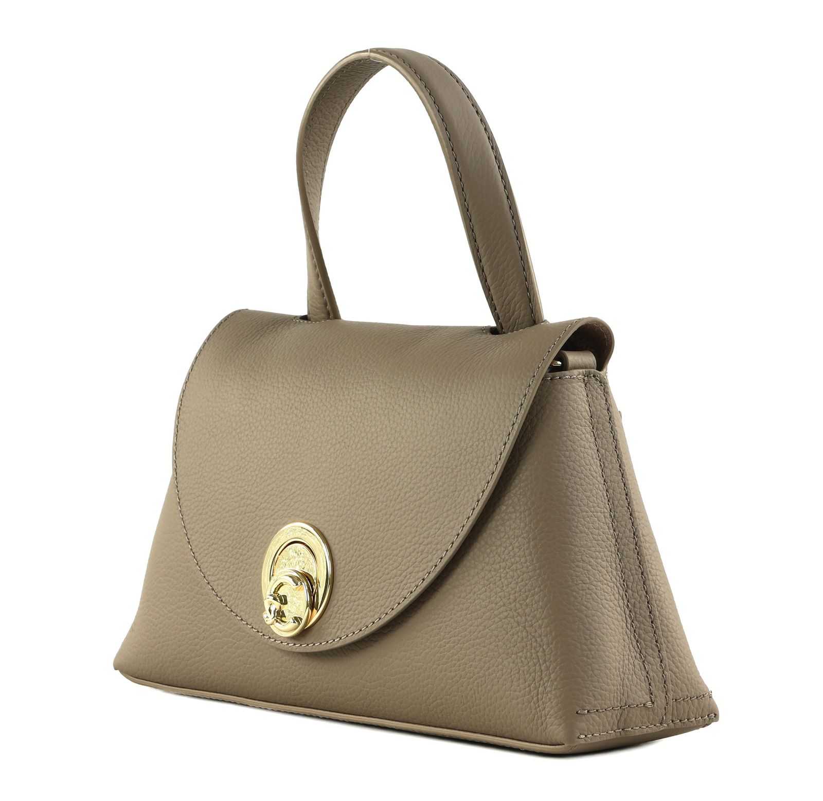 COCCINELLE Nikla Handbag Double Grainy Leather Warm Taupe / Rosette COCCINELLE Nikla Handbag Double Grainy Leather Warm Taupe / Rosette