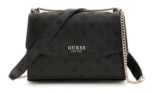 GUESS Phoebe Convertible Xbody Flap Bag Black Logo