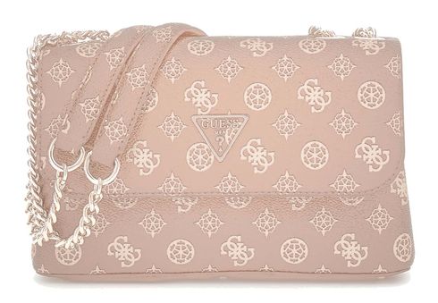 GUESS Daryna II Convertible Xbody Flap Bag Dark Rose Logo