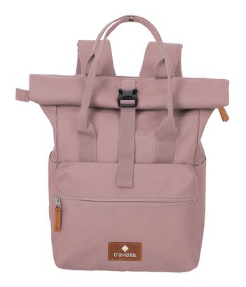 travelite Basic Short Handle Rollup Backpack Smoky Rose