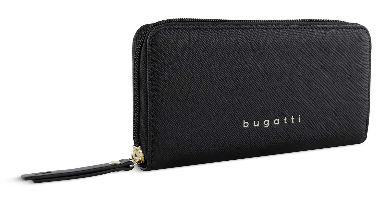 bugatti Ella Zip Around Wallet L Black Saffiano bugatti Ella Zip Around Wallet L Black Saffiano