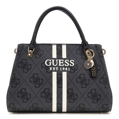 GUESS Noelle II Luxury Satchel Bag Coal Logo