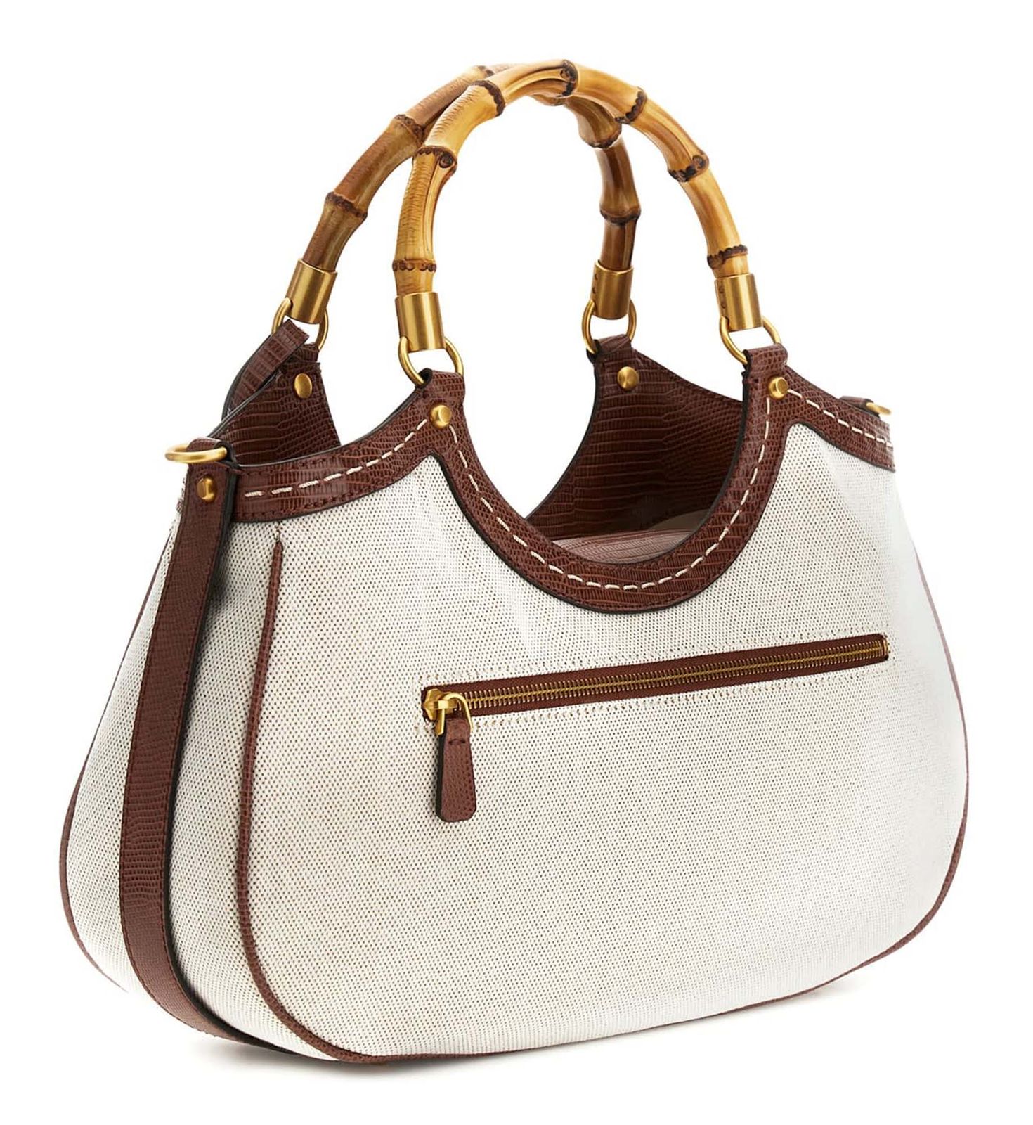 GUESS Zabry Large Bamboo Satchel L Cognac GUESS Zabry Large Bamboo Satchel L Cognac