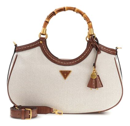 GUESS Zabry Large Bamboo Satchel L Cognac