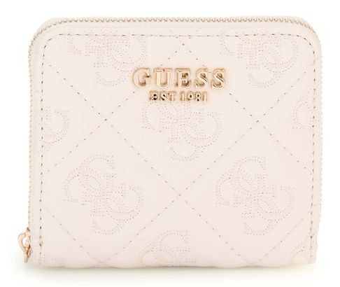 GUESS Adelasia SLG Small Zip Around Wallet Cream White