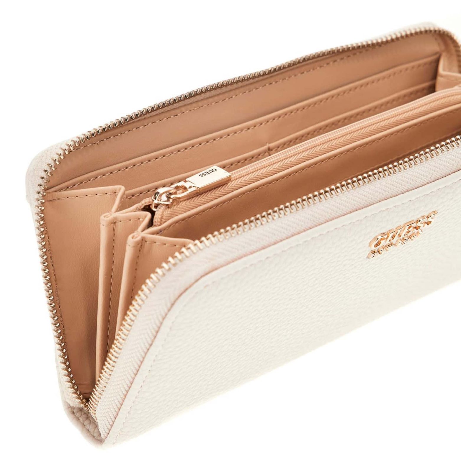 GUESS Brenton SLG Zip Around Wallet L Bone GUESS Brenton SLG Zip Around Wallet L Bone