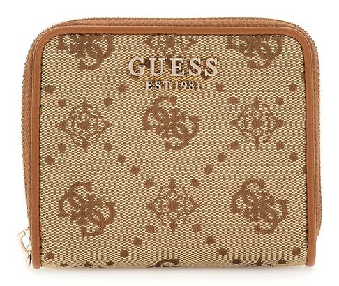 GUESS Neda SLG Zip Around Wallet S Latte Logo