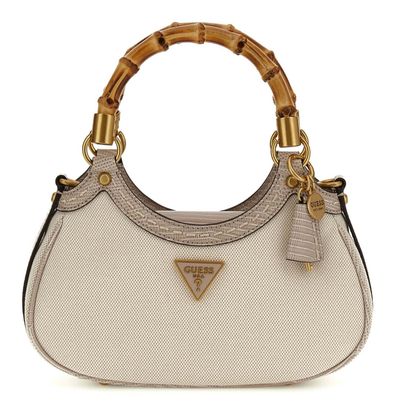 GUESS Zabry Mini Bamboo Satchel Taupe