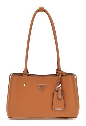 GUESS Meridian II Shoulder Satchel Bag Cognac