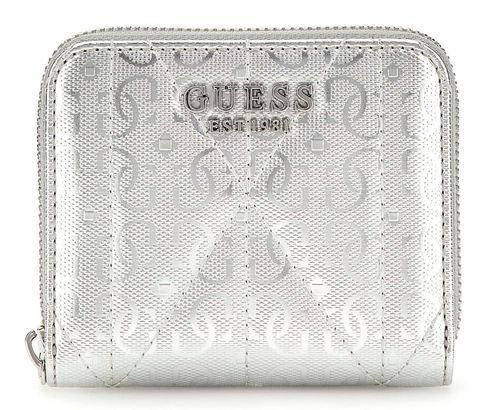 GUESS Aldina SLG Small Zip Around Wallet Silver