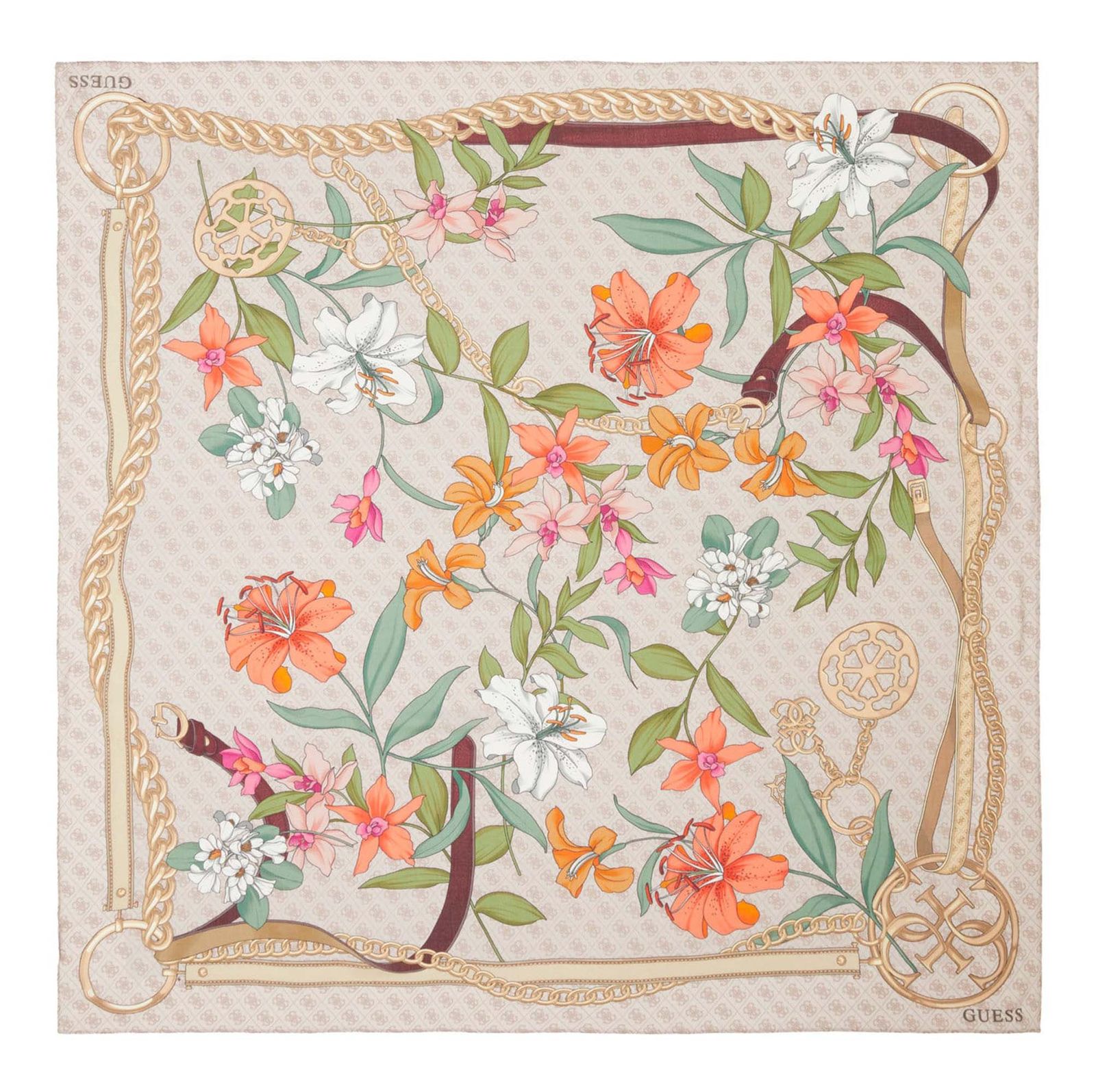 GUESS Kefiah Scarf 130X130 Cream GUESS Kefiah Scarf 130X130 Cream