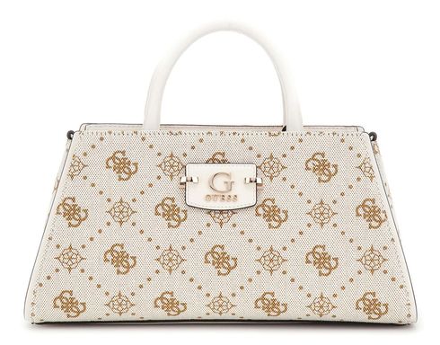 GUESS Neda Girlfriend Satchel Cream White Logo