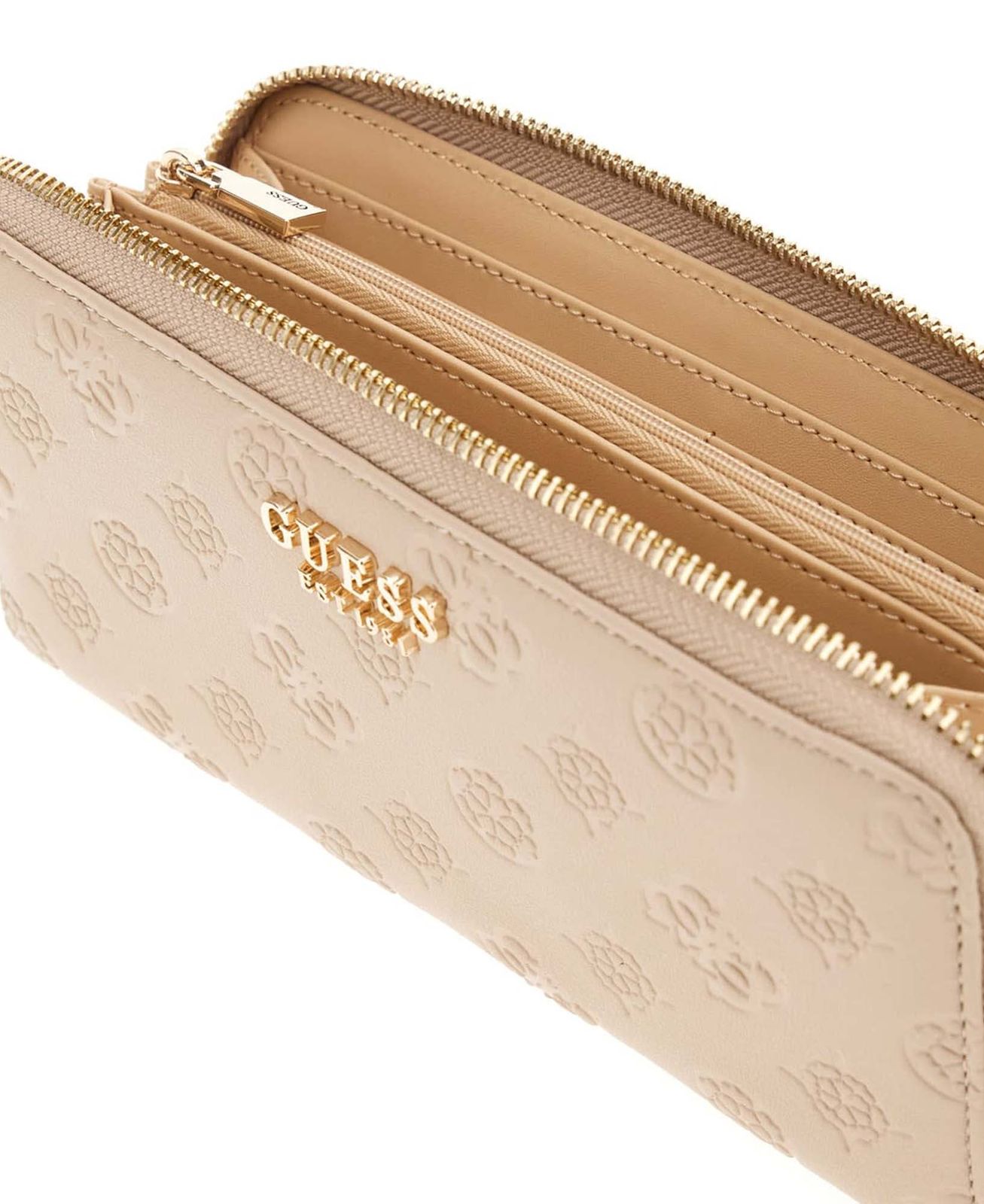 GUESS Phoebe SLG Large Zip Around Wallet L Simply Taupe Logo GUESS Phoebe SLG Large Zip Around Wallet L Simply Taupe Logo