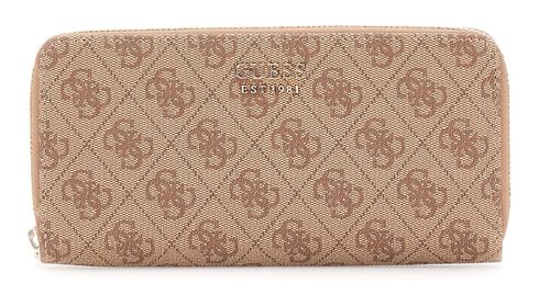 GUESS Brenton SLG Large Zip Around Wallet L Latte Logo