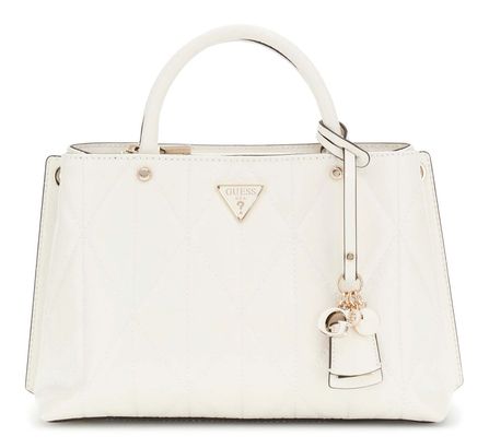 GUESS Aldina Girlfriend Satchel Cream White