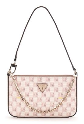 GUESS G Wave II Mini Top Zip Shoulder Bag Blush Logo