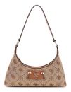 GUESS Neda Top Zip Shoulder Bag Latte Logo GUESS Neda Top Zip Shoulder Bag Latte Logo