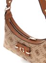 GUESS Neda Top Zip Shoulder Bag Latte Logo GUESS Neda Top Zip Shoulder Bag Latte Logo