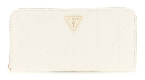 GUESS Aldina SLG Zip Around Wallet L Cream White